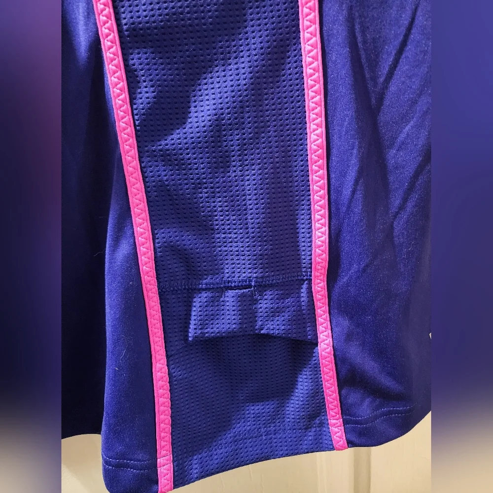 Fila Blue Athletic Running T-Shirt with Pink and Green Accents In Size Medium - Picture 8 of 14